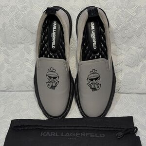 New Karl Lagerfeld Paris Men's Karl Character Low Top Slip On Sneaker Size 11